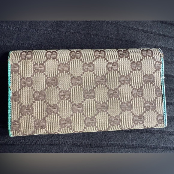 Gucci Brown and Teal Wallet - Picture 2 of 4